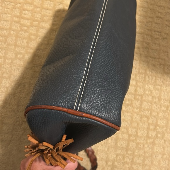 Dooney & Bourke Navy Pebbled Leather Shoulder Bag and Card Case - Picture 7 of 14